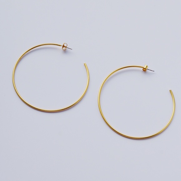 NWOT Madewell Oversized Gold Plated Hoop Earrings - Picture 4 of 8